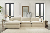 Leasing Furniture - Ashley Furniture - Elyza Sectional - RAF 10-Piece Sectional / Linen - 10006S8