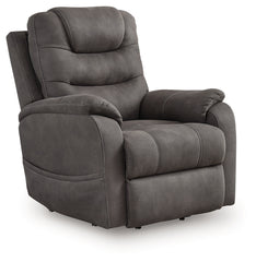 Leasing Furniture - Ashley Furniture - Snowfield Living Room - Power Lift Recliner / Gunmetal - 1760912