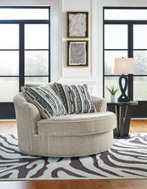Leasing Furniture - Ashley Furniture - Calnita Living Room - Oversized Swivel Accent Chair / Sisal - 2050221
