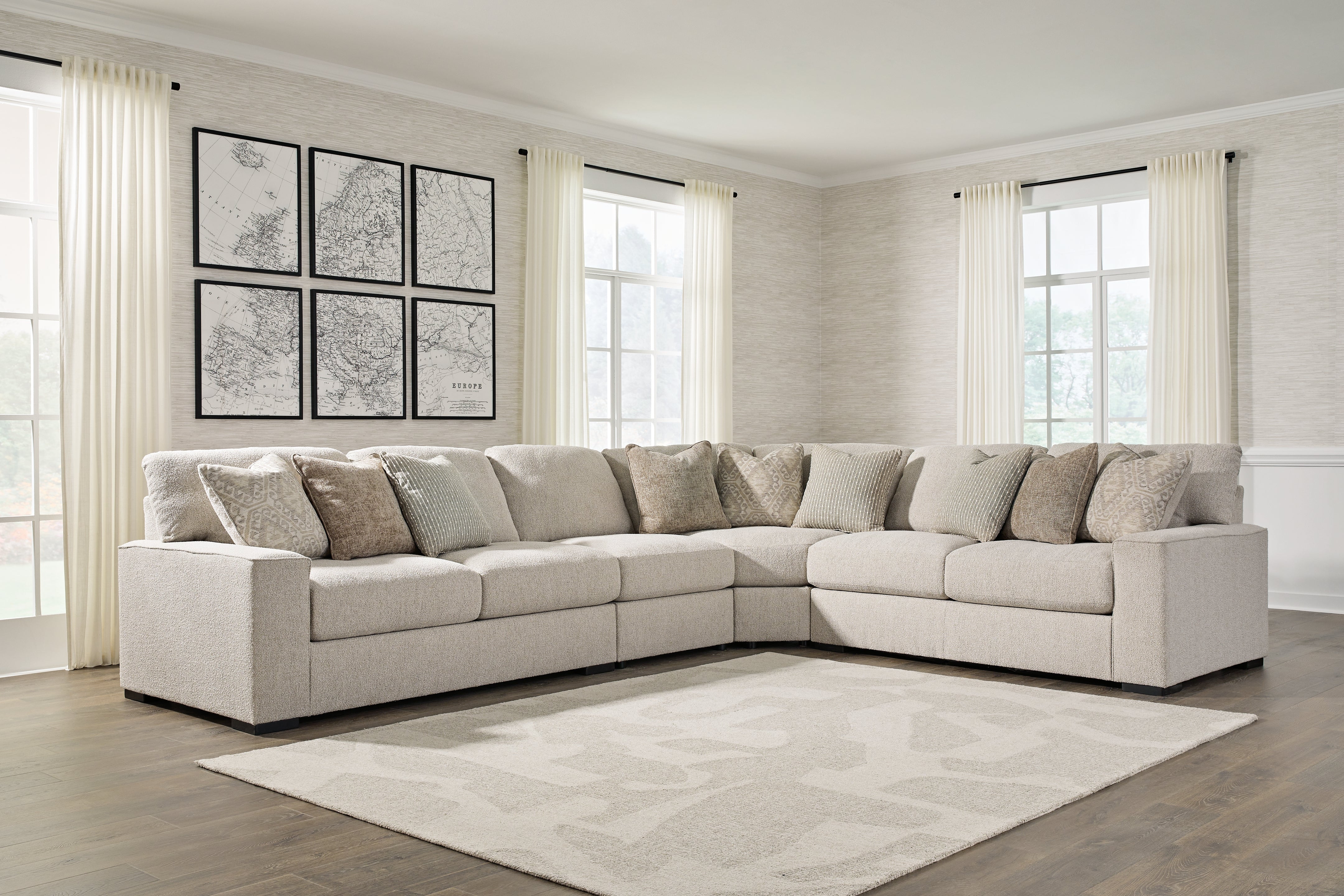 Leasing Furniture - Ashley Furniture - Ballyton Sectional - RAF 5-Piece Sectional / Sand - 25102S3