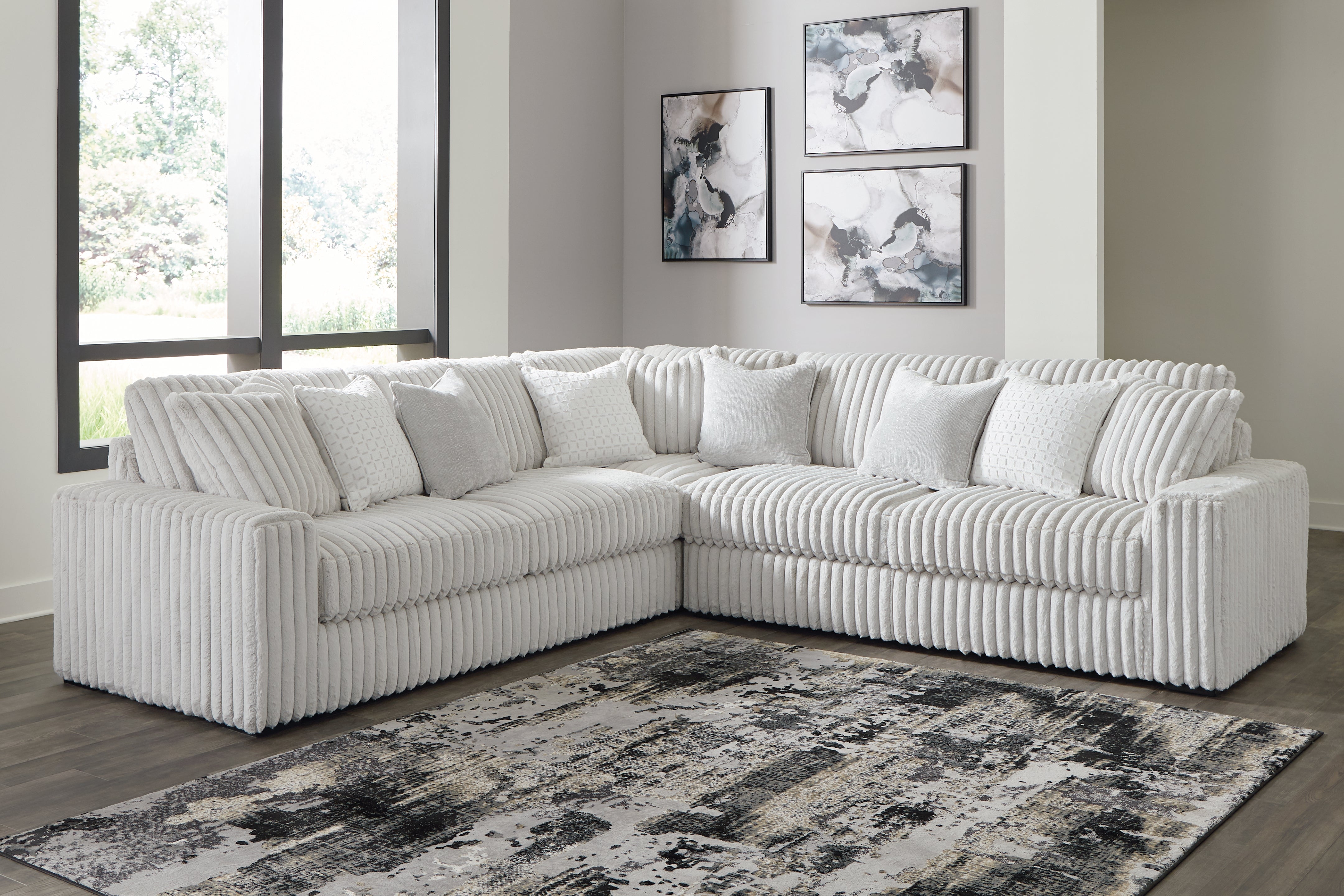 Leasing Furniture - Ashley Furniture - Stupendous Sectional - RAF 2-Piece Sectional with Chaise / Alloy - 25903S6