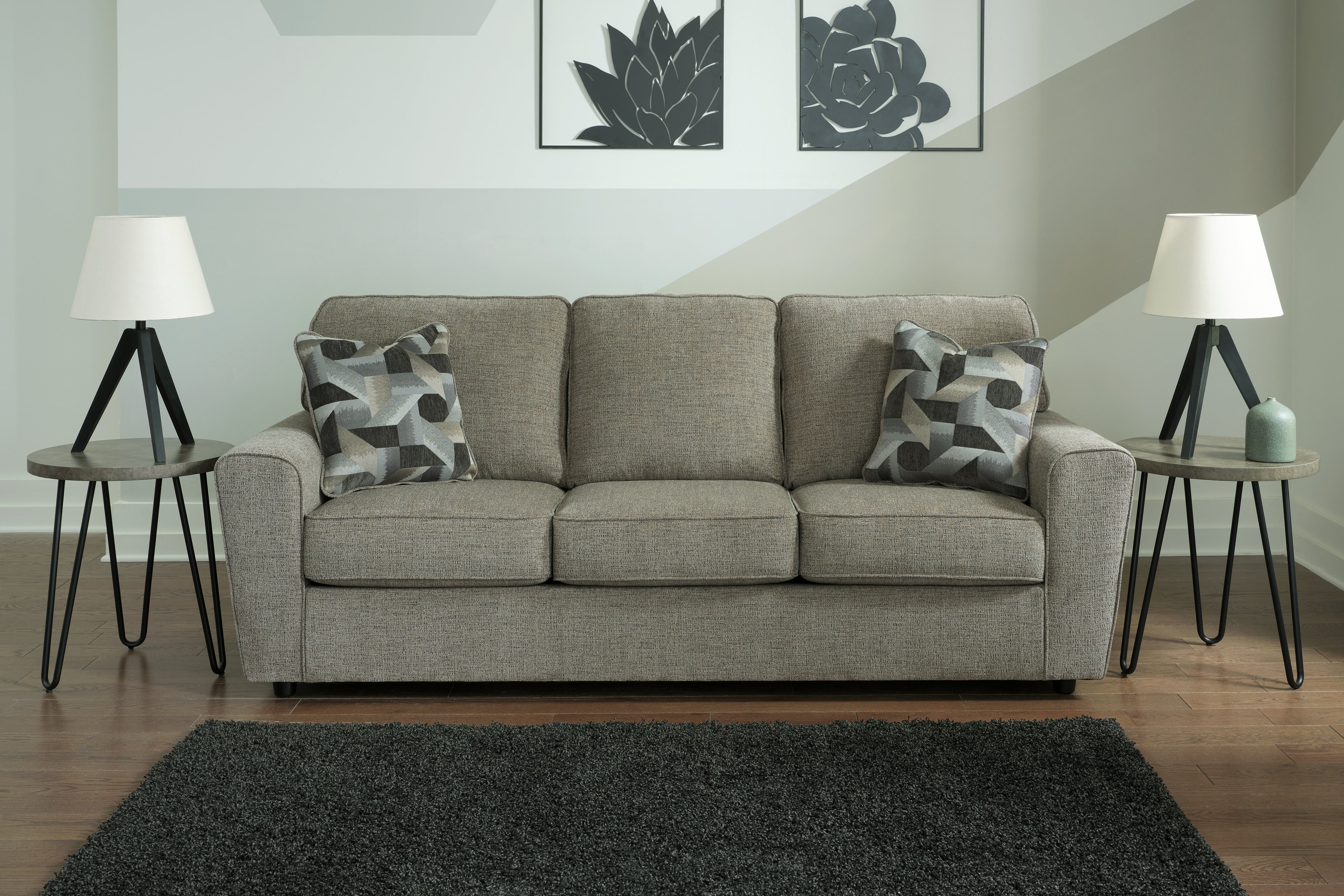 Leasing Furniture - Ashley Furniture - Cascilla Living Room - Sofa / Pewter - 2680538