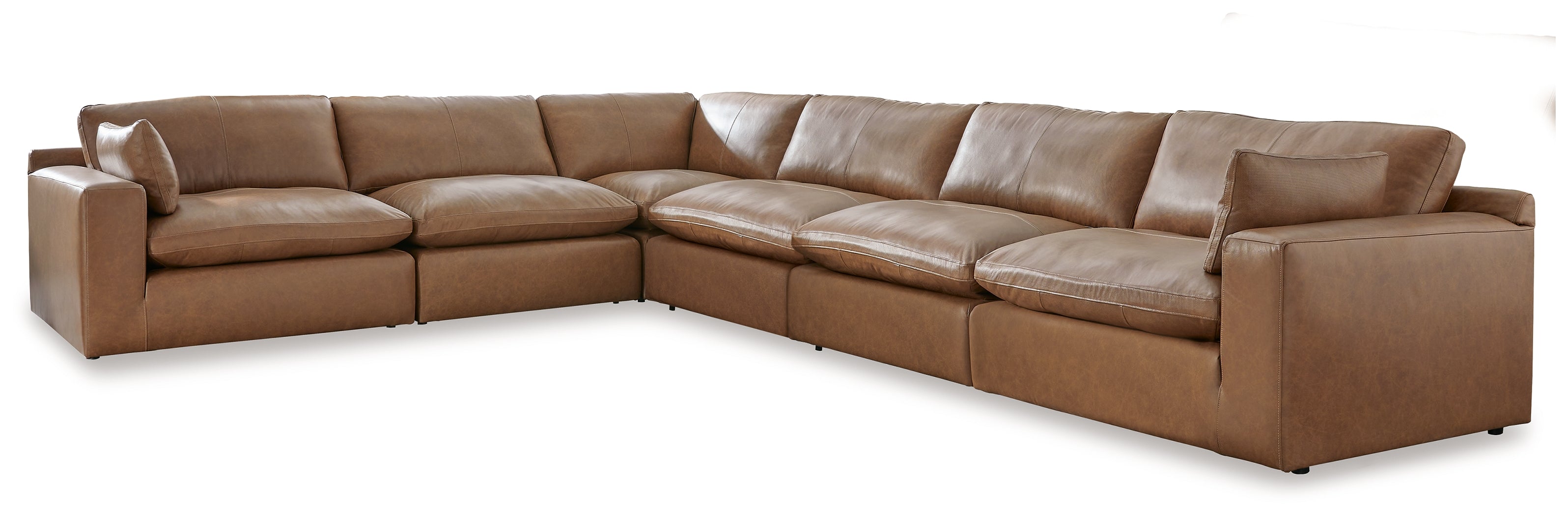 Leasing Furniture - Ashley Furniture - Emilia Sectional - RAF 5-Piece Sectional / Caramel - 30901S4