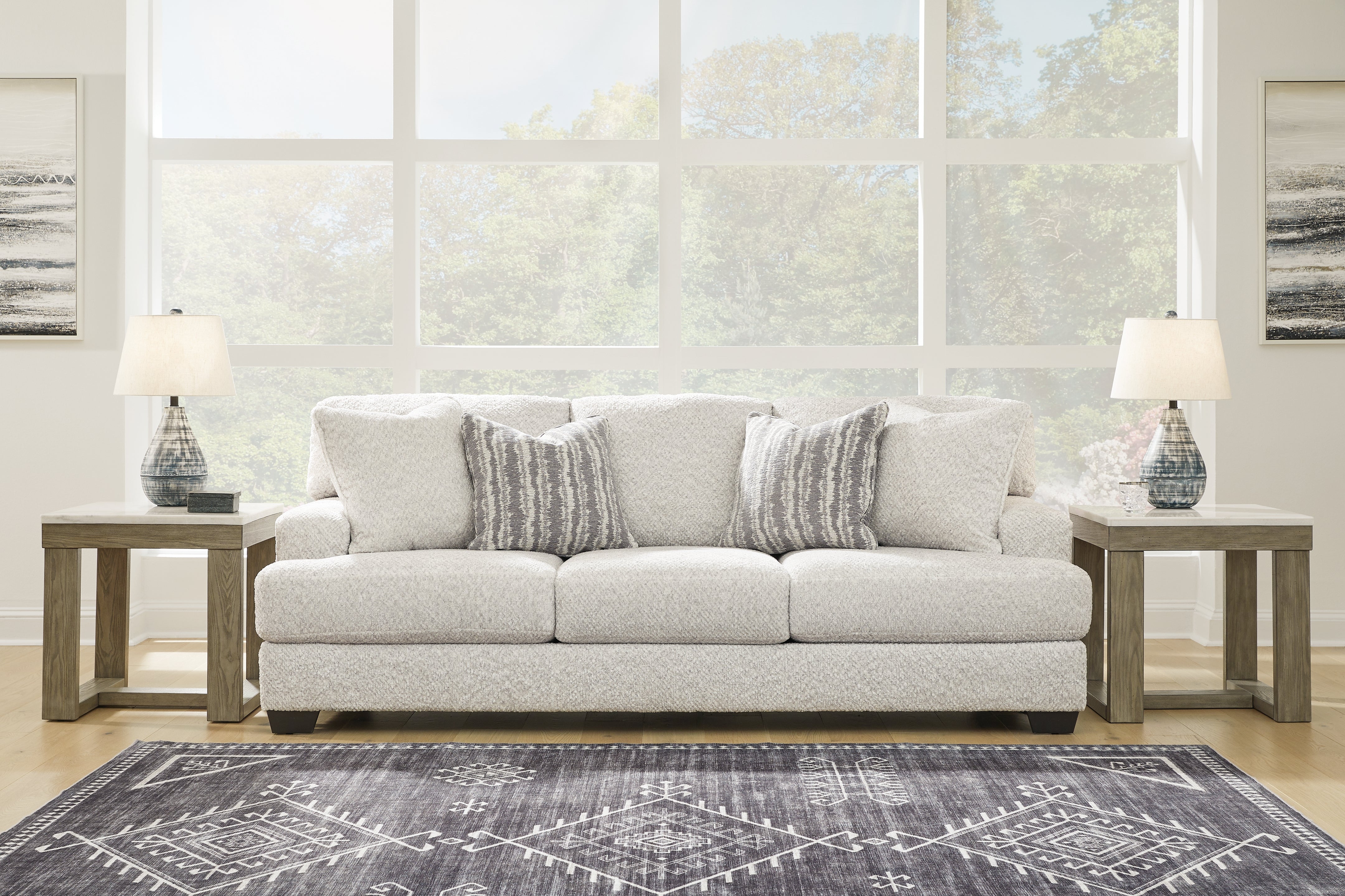 Leasing Furniture - Ashley Furniture - Brebryan Living Room - Ottoman / Flannel - 3440114
