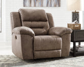 Leasing Furniture - Ashley Furniture - Stoneland Living Room - Reclining Power Sofa / Fossil - 3990587