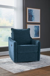 Leasing Furniture - Ashley Furniture - McBurg Living Room - Swivel Power Recliner / Navy - 4480128