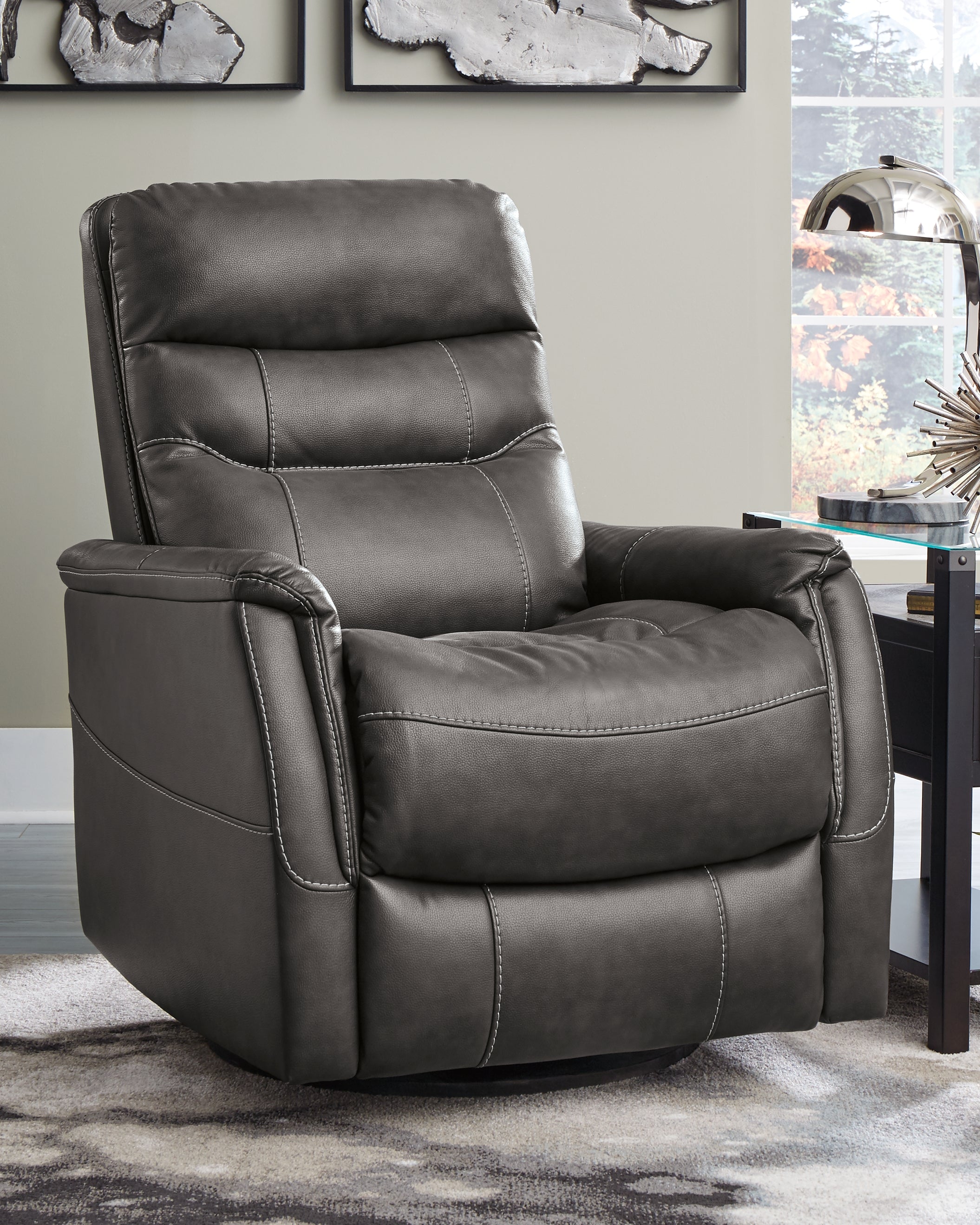 Leasing Furniture - Ashley Furniture - Riptyme Living Room - Swivel Glider Recliner / Quarry - 4640261