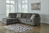 Leasing Furniture - Ashley Furniture - Lonoke Sectional - LAF 2-Piece Sectional with Chaise / Gunmetal - 50504S2