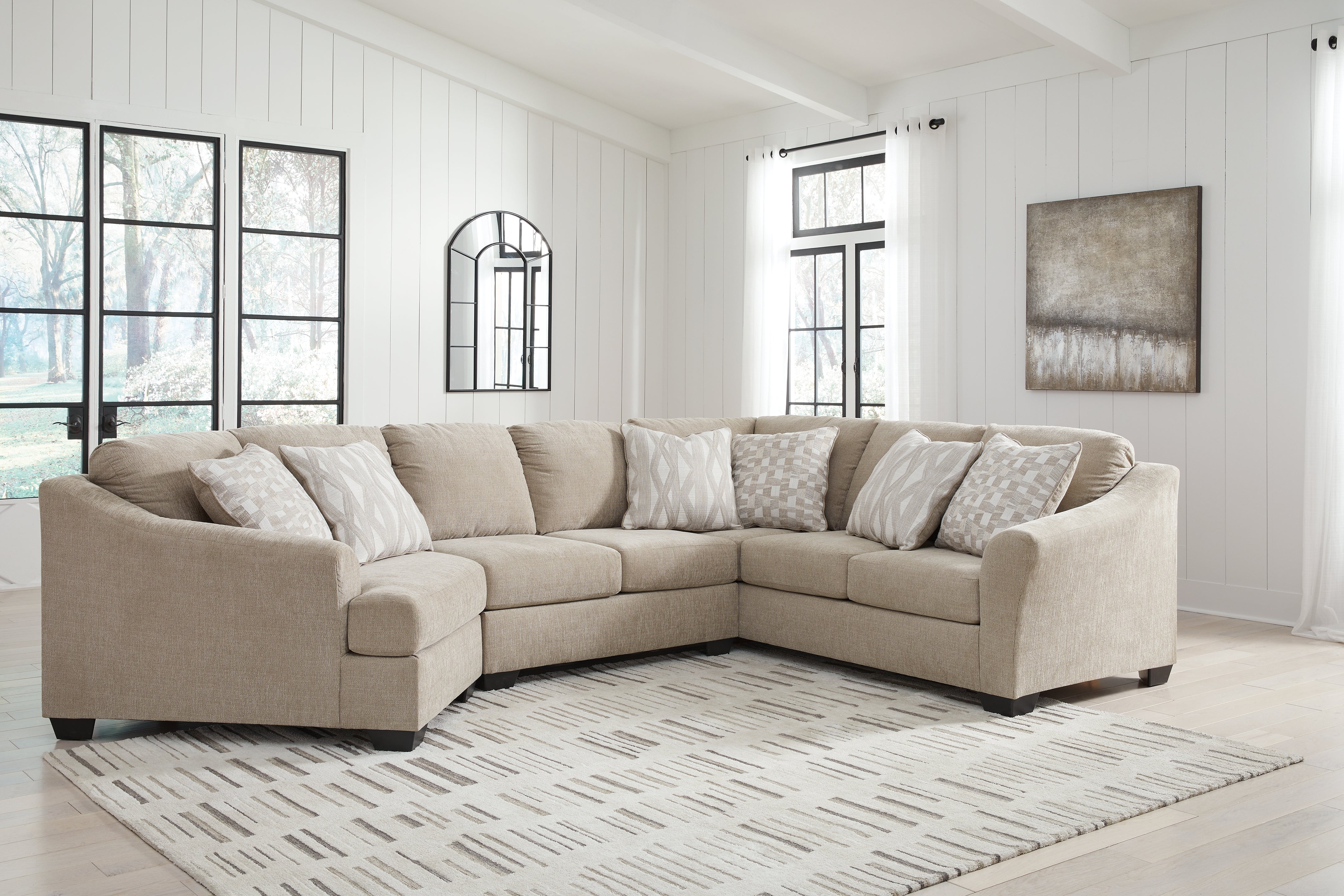 Leasing Furniture - Ashley Furniture - Brogan Bay Sectional - 3-Piece Sectional with Cuddler / Cork - 52705S2