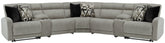 Leasing Furniture - Ashley Furniture - Colleyville Sectional - 7-Piece Power Reclining Sectional with Chaise / Stone - 54405S32