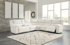 Leasing Furniture - Ashley Furniture - Keensburg Sectional - RAF Reclining Power Loveseat / Linen - 6180775