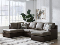 Leasing Furniture - Ashley Furniture - Castille Way Sectional - RAF 2-Piece Sectional with Chaise / Fossil - PC62703S1