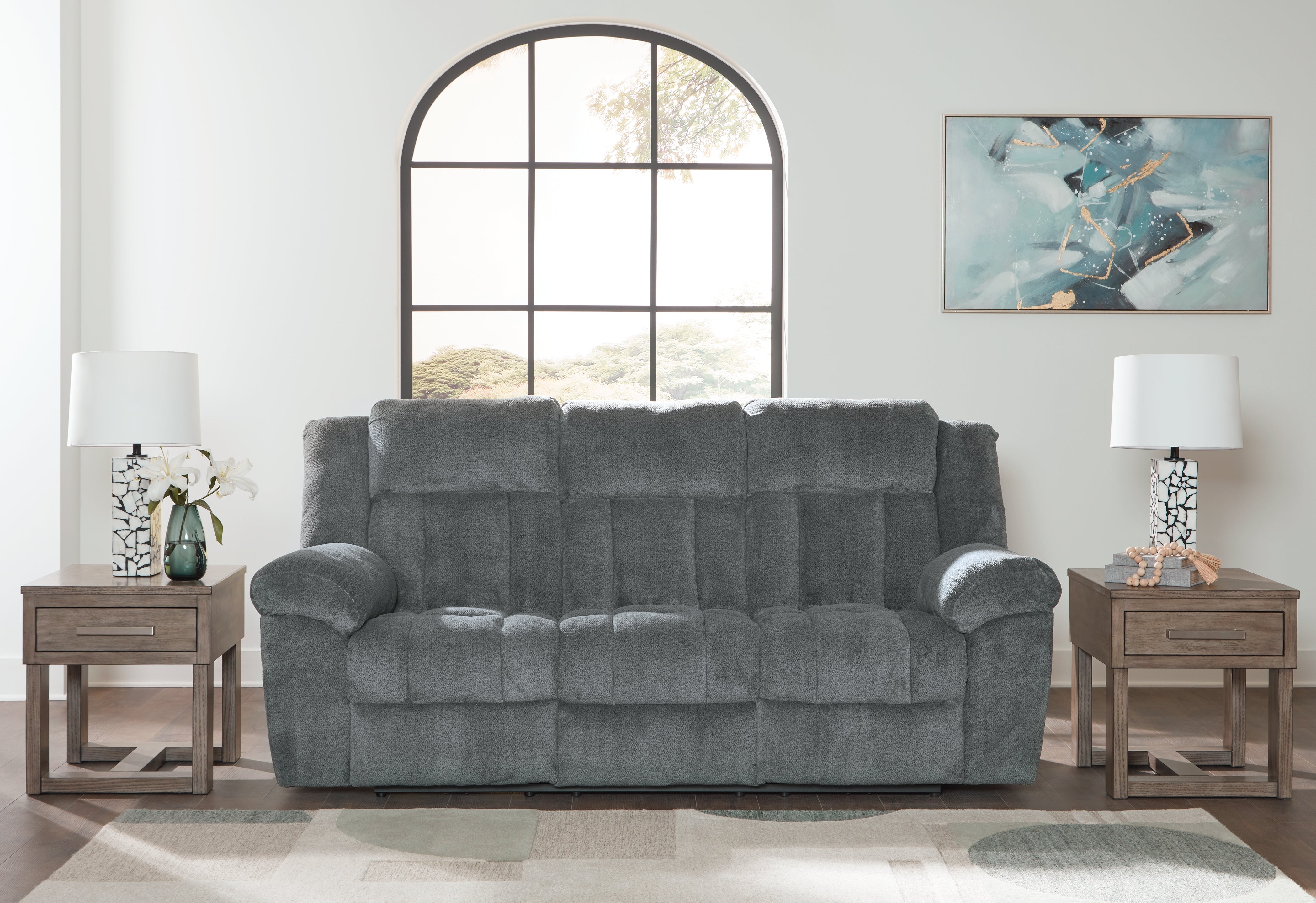 Leasing Furniture - Ashley Furniture - Tip-Off Living Room - PWR REC Loveseat/CON/ADJ HDRST / Wheat - 6930518