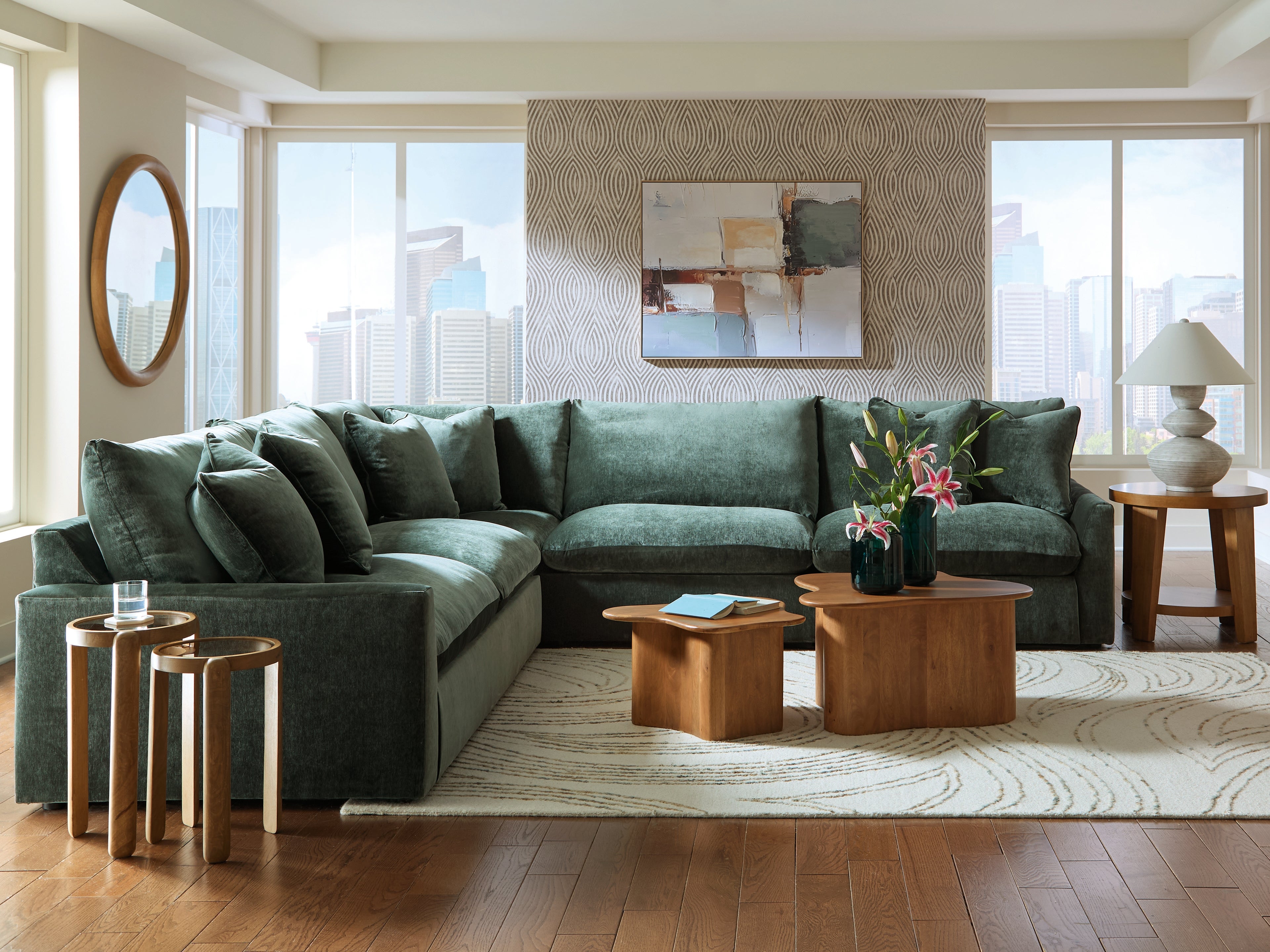Leasing Furniture - Ashley Furniture - Carriage View Sectional - LAF 3-Piece Sectional / Jade - 78001S1