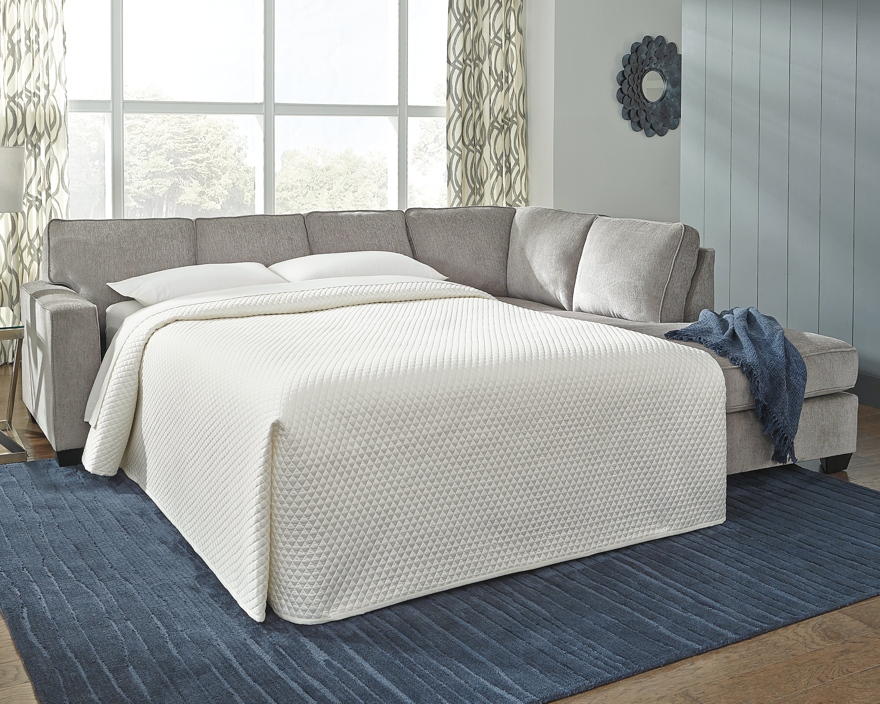 Leasing Furniture - Ashley Furniture - Altari Sectional - 2-Piece Sleeper Sectional with Chaise / Slate - 87213S3