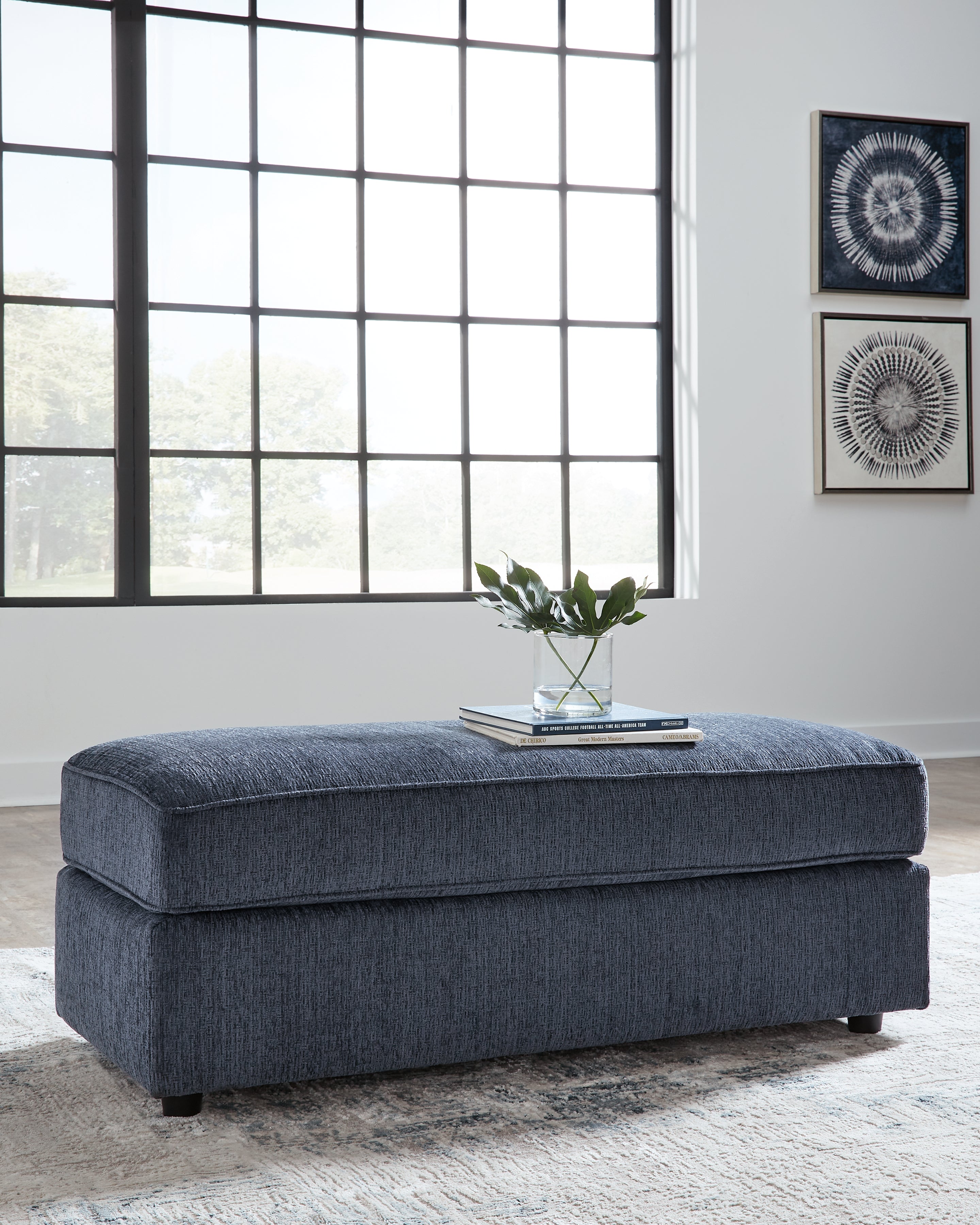 Leasing Furniture - Ashley Furniture - Albar Place Living Room - Oversized Accent Ottoman / Cobalt - 9530208