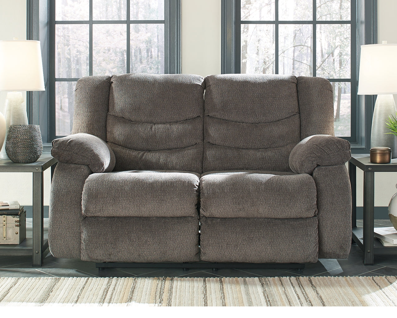 Leasing Furniture - Ashley Furniture - Tulen Living Room - Reclining Sofa / Gray - 9860688