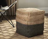 Leasing Furniture - Ashley Furniture - Sweed Valley Pouf - Pouf / Natural/White - A1000420