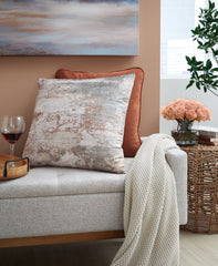 Leasing Furniture - Ashley Furniture - Edinfielders Pillows - Pillow (4/CS) / Cream/Gray/Rust - A1001094