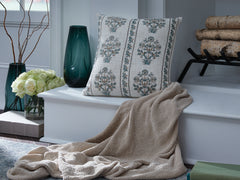 Leasing Furniture - Ashley Furniture - Paulmour Pillows - Pillow (4/CS) / Ivory/Green/Brown - A1001105