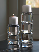 Leasing Furniture - Ashley Furniture - Brentley Candle Holder - Candle Holder Set (Set of 2) / Clear/Silver Finish - A2000770