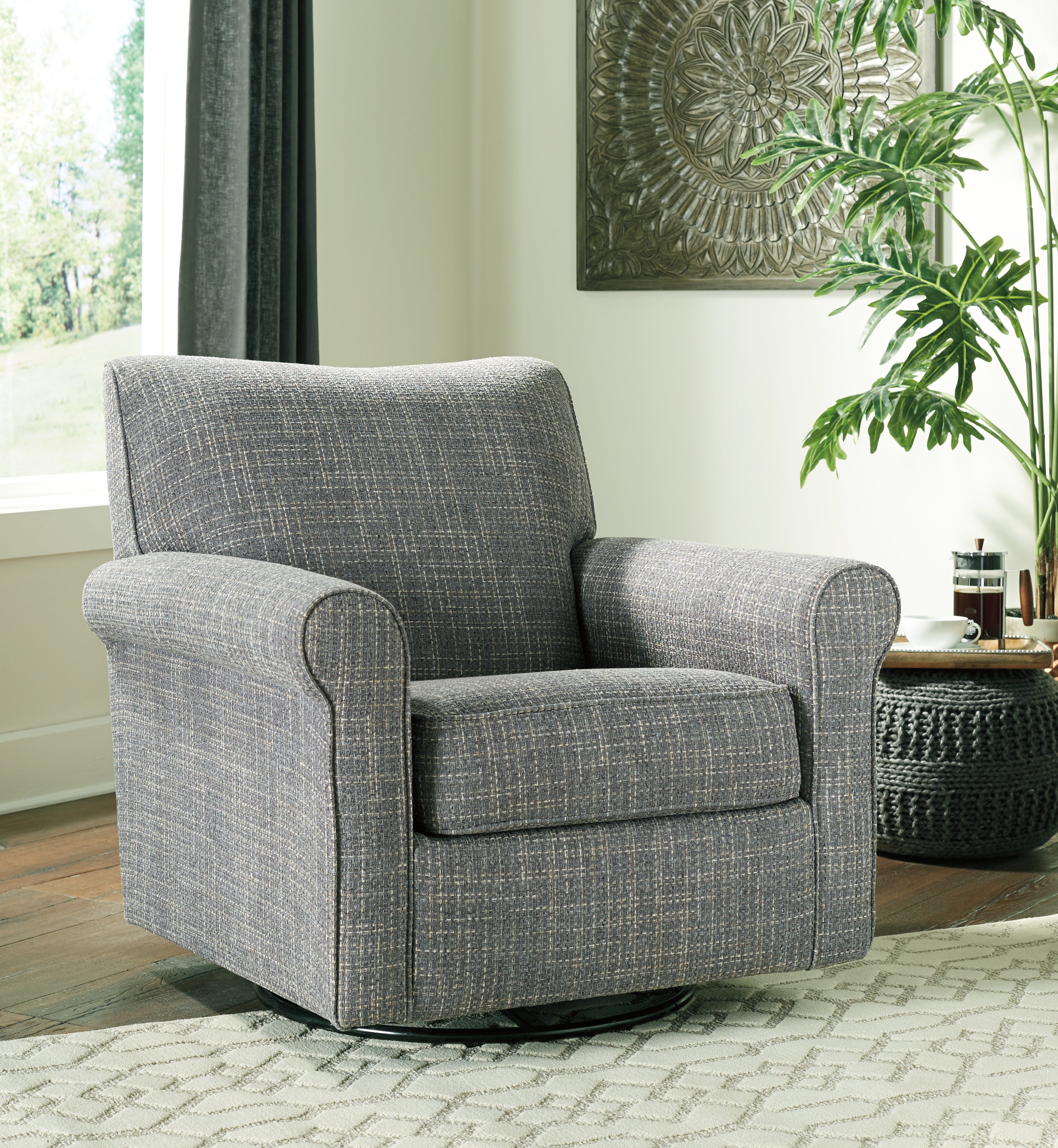 Leasing Furniture - Ashley Furniture - Renley Accent Chair - Swivel Glider Accent Chair / Ash - A3000002