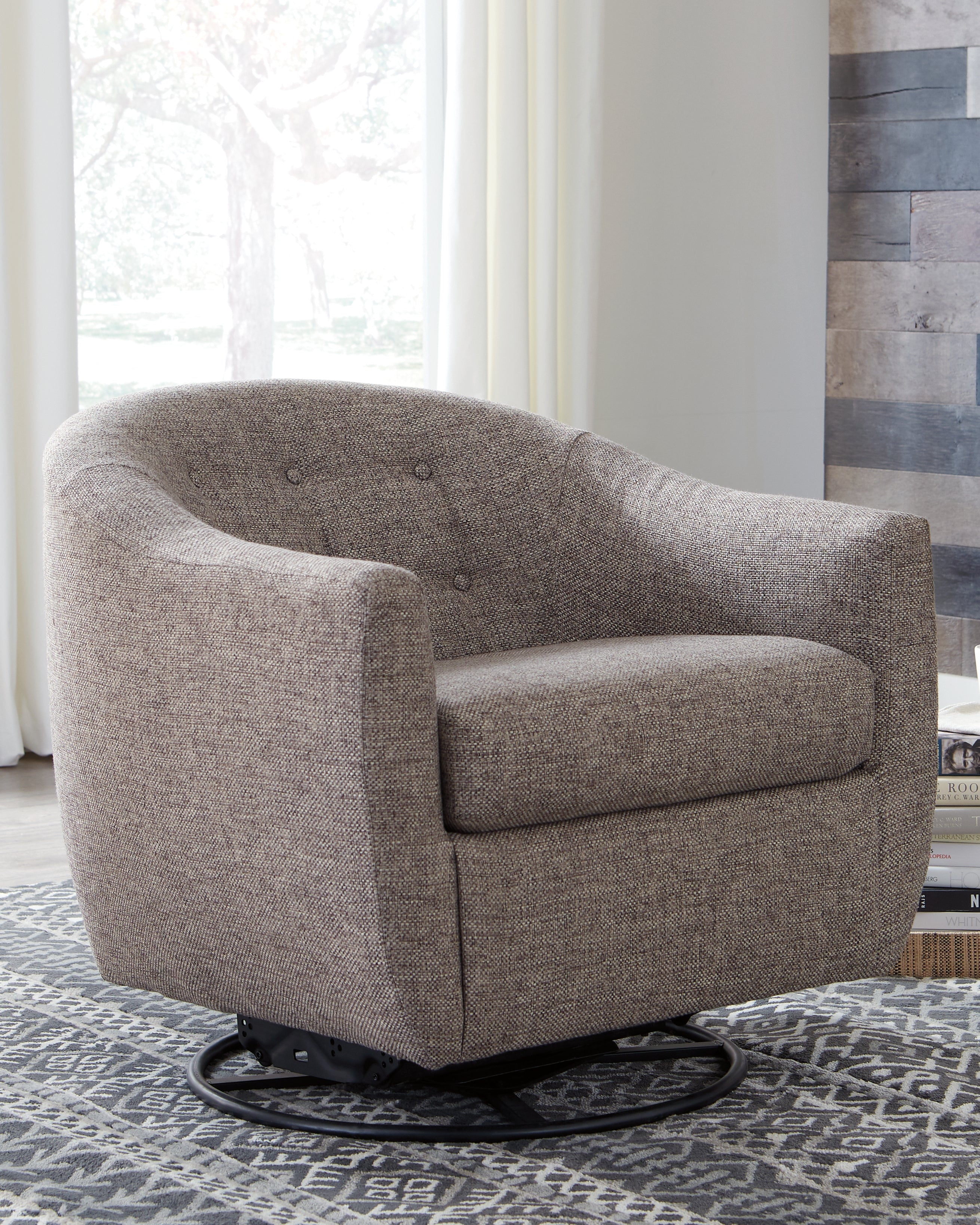 Leasing Furniture - Ashley Furniture - Upshur Accent Chair - Swivel Glider Accent Chair / Taupe - A3000003