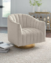 Leasing Furniture - Ashley Furniture - Penzlin Accent Chair - Swivel Accent Chair / Pearl - A3000241