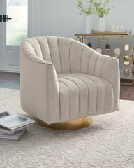 Leasing Furniture - Ashley Furniture - Penzlin Accent Chair - Swivel Accent Chair / Pearl - A3000241