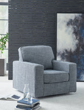 Leasing Furniture - Ashley Furniture - Olwenburg Swivel Accent Chair - Swivel Accent Chair / Denim - A3000652