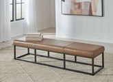 Leasing Furniture - Ashley Furniture - Joston Accent Bench - Accent Bench / Caramel / 71"W x 19"D x 16"H - A3000693