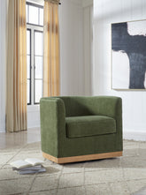 Leasing Furniture - Ashley Furniture - Jersonlow Swivel Accent Chair - Swivel Accent Chair / Forest Green - A3000696