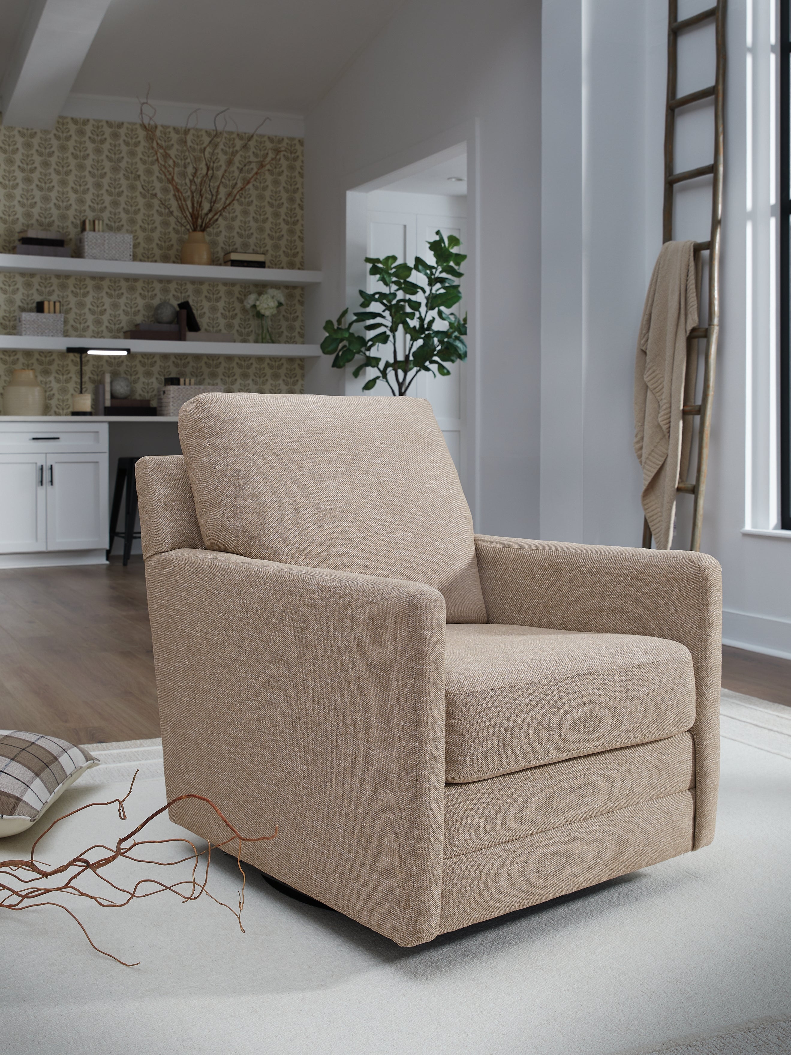 Leasing Furniture - Ashley Furniture - Freybourne Next-Gen Nuvella Swivel Accent Chair - Swivel Accent Chair / Pewter - A3000737