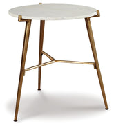 Leasing Furniture - Ashley Furniture - Chadton Accent Table - Accent Table / White/Gold Finish - A4000004