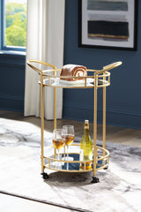 Leasing Furniture - Ashley Furniture - Wynora Bar Cart - Bar Cart / Gold - A4000099