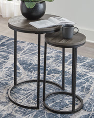 Leasing Furniture - Ashley Furniture - Briarsboro Accent Table (Set of 2) - Accent Table Set (Set of 2) / Black/Gray - A4000231