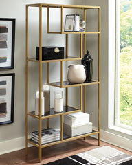 Leasing Furniture - Ashley Furniture - Frankwell Bookcase - Bookcase / Gold Finish - A4000286