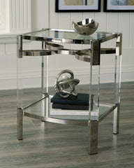 Leasing Furniture - Ashley Furniture - Chaseton Accent Table - Accent Table / Clear/Silver Finish - A4000334