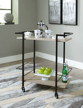 Leasing Furniture - Ashley Furniture - Waylowe Bar Cart - Bar Cart / Brown/Black - A4000389