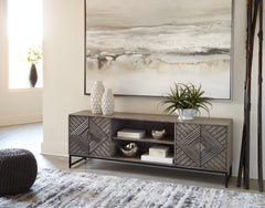 Leasing Furniture - Ashley Furniture - Treybrook Accent Cabinet - Accent Cabinet / Distressed Gray - A4000512