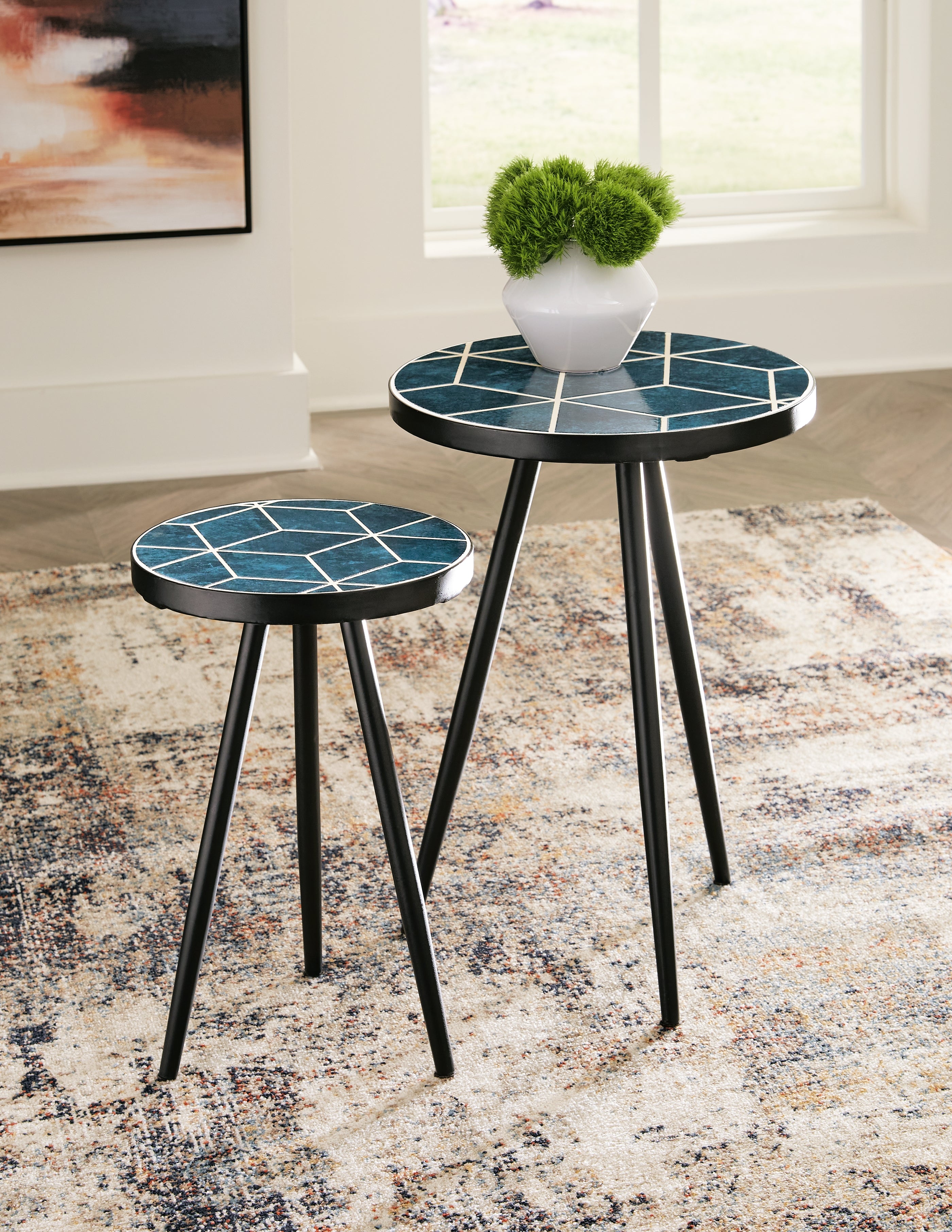 Leasing Furniture - Ashley Furniture - Clairbelle Accent Table (Set of 2) - Accent Table (Set of 2) / Teal - A4000523