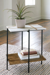 Leasing Furniture - Ashley Furniture - Braxmore Accent Table - Accent Table / White/Light Brown - A4000525