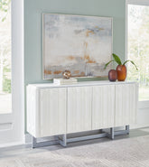 Leasing Furniture - Ashley Furniture - Ornawel Accent Cabinet - Accent Cabinet / Distressed White - A4000569