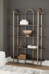 Leasing Furniture - Ashley Furniture - Brentmour Bookcase - Bookcase / Brown/Gold Finish - A4000589