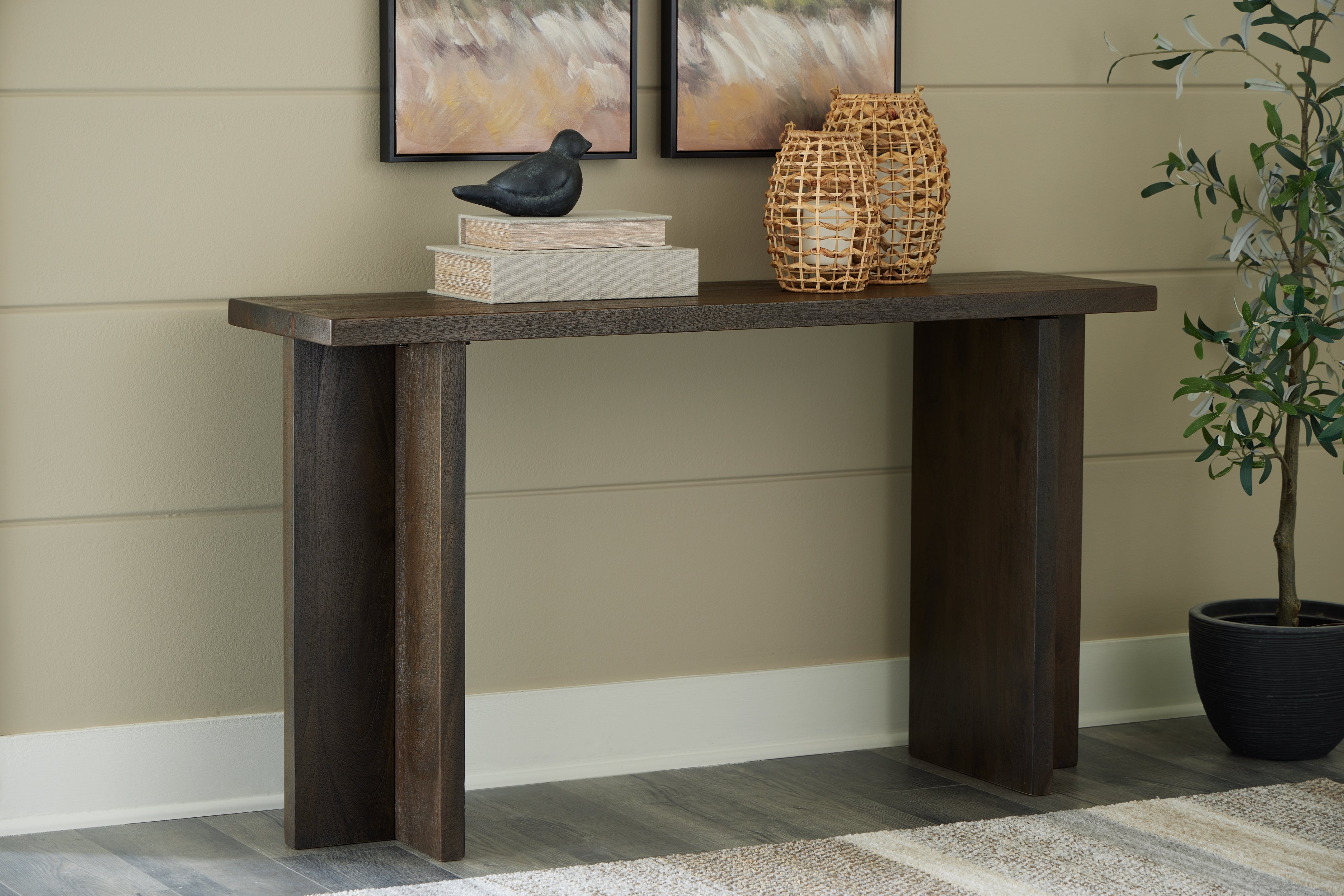 Leasing Furniture - Ashley Furniture - Jalenry Console Sofa Table - Console Sofa Table / Grayish Brown - A4000596