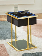 Leasing Furniture - Ashley Furniture - Rexwell Accent Table with Speaker - Accent Table with Speaker / Black/Gold Finish - A4000681