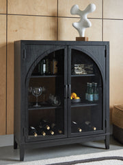 Leasing Furniture - Ashley Furniture - Armenleigh Accent Cabinet - Bar Cabinet / Black/Brown - A4000702