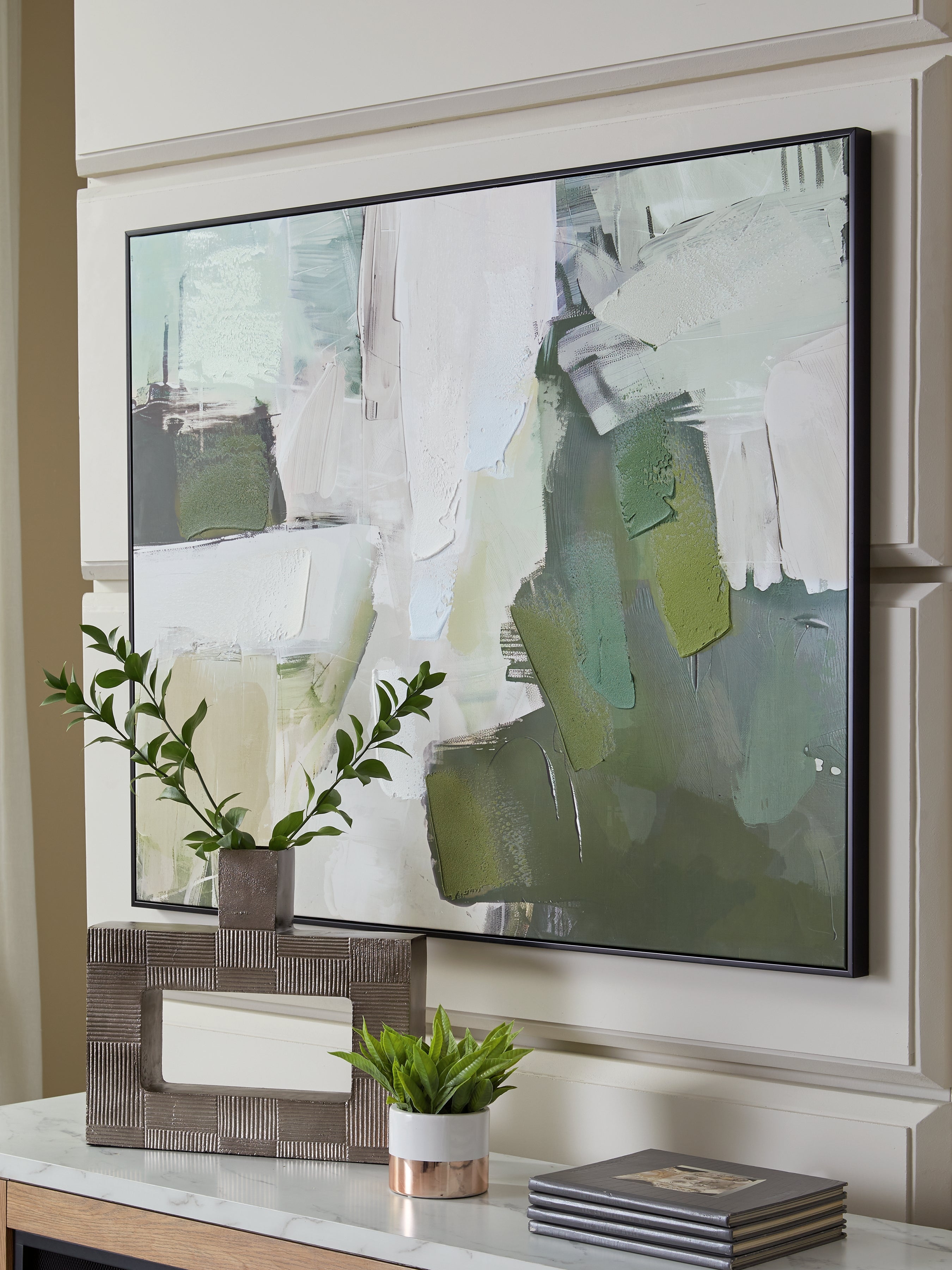Leasing Furniture - Ashley Furniture - Vinick Wall Decor - Wall Art / Green/Gray/White - A8000459