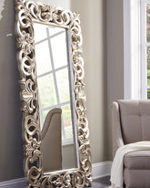 Leasing Furniture - Ashley Furniture - Lucia Mirror - Floor Mirror / Antique Silver Finish - A8010123