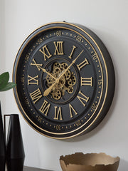 Leasing Furniture - Ashley Furniture - Dairton Wall Decor - Wall Clock / Black/Gold Finish - A8010385